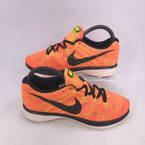 Nike Flyknit Lunar 3 Athletic Training Shoe Womens Size 7 698182-700 Orange - Picture 6 of 10